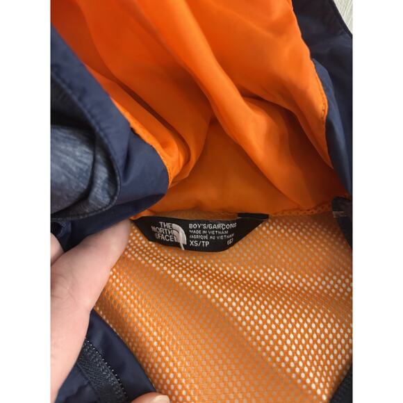 The North Face Boy’s Quinn Rain Jacket Blue Orange Zip Hooded Size XS - Picture 4 of 8
